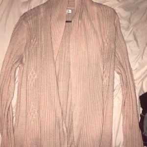 brand new long rose gold/tan sweater cardigan
